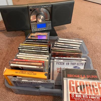 Vertical CD Player/Alarm Clock/Radio w Lot CDs
