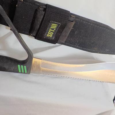SGT. 111 Tactical survival knife, Lenght of blade approx. 12in Handle 4.5/ est. $25 to$50.