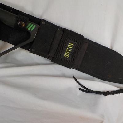 SGT. 111 Tactical survival knife, Lenght of blade approx. 12in Handle 4.5/ est. $25 to$50.
