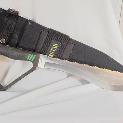 SGT. 111 Tactical survival knife, Lenght of blade approx. 12in Handle 4.5/ est. $25 to$50.