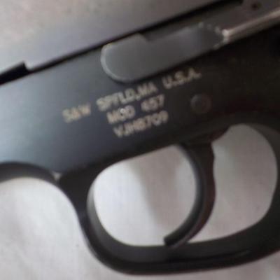 Smith and Wesson model 457/ 45 cal./ YES MASS. COMPLIANT / est. $200 to $500.