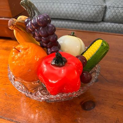 Blown Glass and Ceramic Fruit Art