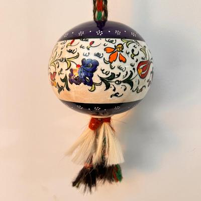 Vintage Turkish Ceramic Art + Tin Glass Lantern