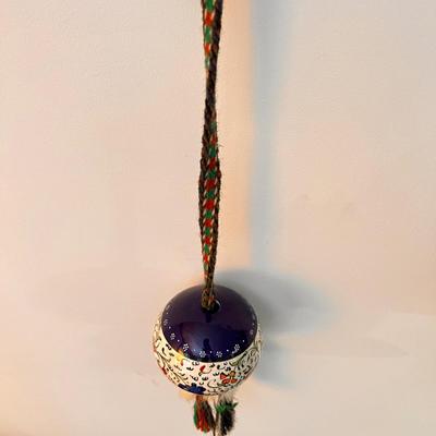 Vintage Turkish Ceramic Art + Tin Glass Lantern
