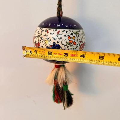 Vintage Turkish Ceramic Art + Tin Glass Lantern