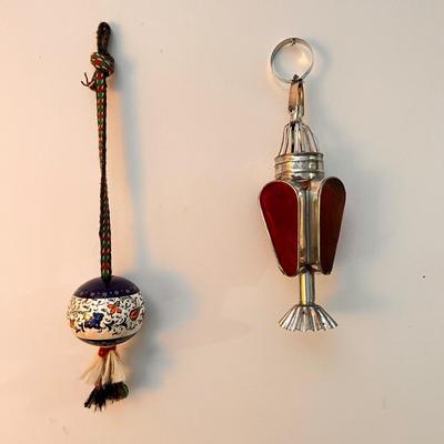 Vintage Turkish Ceramic Art + Tin Glass Lantern