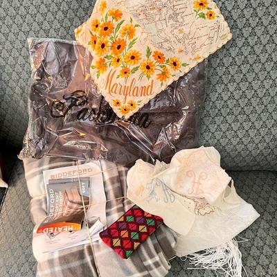 Mixed Lot - Throw Blankets, Shawls, Hankies