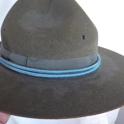 Real Beaver Leather Drill Instructor hat. est $30 to $80.