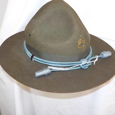 Real Beaver Leather Drill Instructor hat. est $30 to $80.