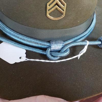 Real Beaver Leather Drill Instructor hat. est $30 to $80.