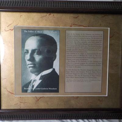 Plaque of Dr. Carter Godwin Woodson/ Father of Black History/ est $15 to $40.