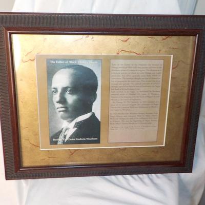 Plaque of Dr. Carter Godwin Woodson/ Father of Black History/ est $15 to $40.