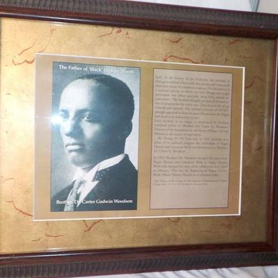Plaque of Dr. Carter Godwin Woodson/ Father of Black History/ est $15 to $40.