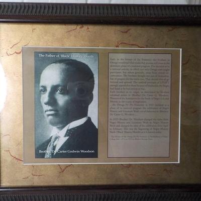 Plaque of Dr. Carter Godwin Woodson/ Father of Black History/ est $15 to $40.