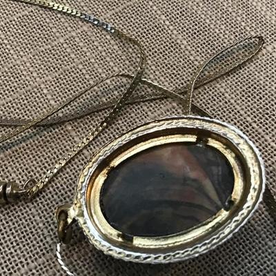 Vintage Stone Type Pendant with Chain