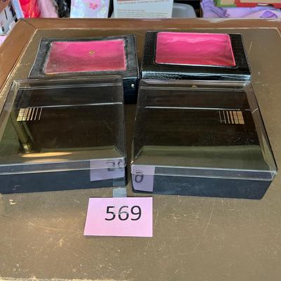 Snap lid Leatherette boxes w/ other