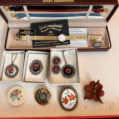 NIB Authentic Jules Jurgensen Watch & Jewelry Lot