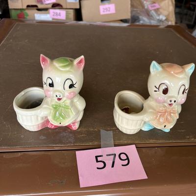 American Bisque Porky Pig Planters
