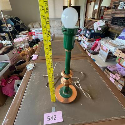 Brass & Green Table lamp