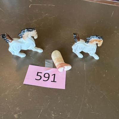 Horse Figures & Alabaster boot