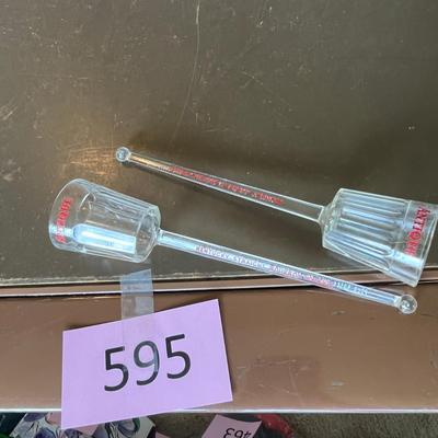Two Swizzle Sticks / shot glasses