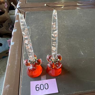 WOW!!! Lucite Candle Holders w/ Lucite Candles