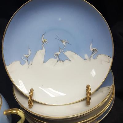 Tea Set with Crane Design