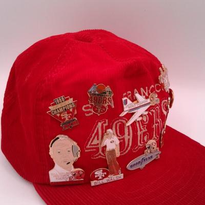 49ers Hat  Red Curdurory