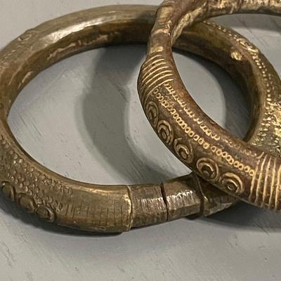 Two Antique Slave Currency Bracelets