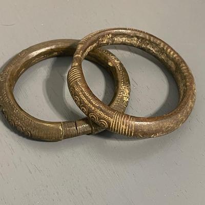 Two Antique Slave Currency Bracelets