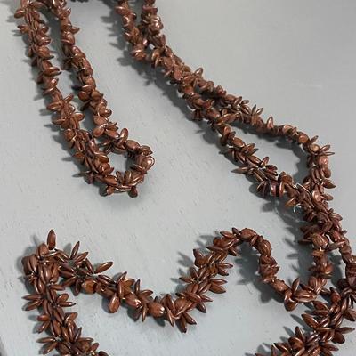 Vintage Apple Seed Necklace Koa Hawaiian Bead Strand