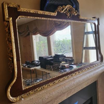 Brown Mirror with Gold Trim