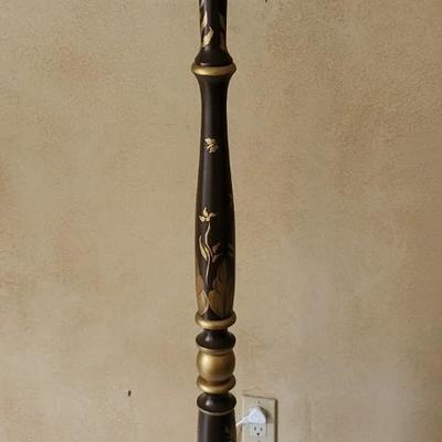 Wood Hand Painted Floor Lamp