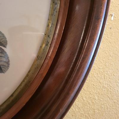 Vintage Oval Wood Frame Artwork