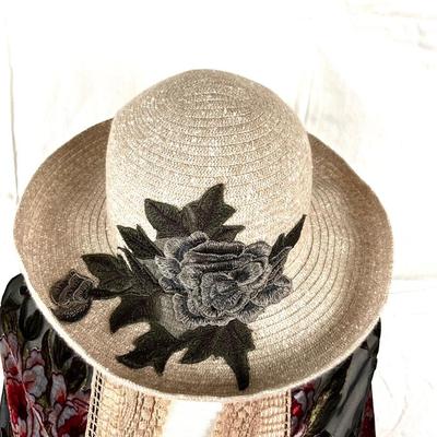 102 Chenile Style Rose and Crochet Trim Shawl with Hat , and  Earrings,