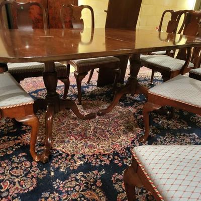 8 Chairs with Dinning Table Including Large Rug