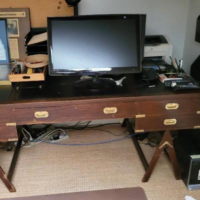 Wood Office Desk with Computer