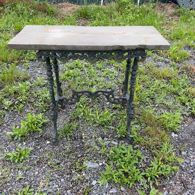 1095 Cast Iron Table Base with Slate Top