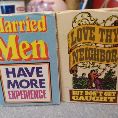 This is for over 18 y.o.'s....Collectable salt & pepper plus vintage matches/ est $10 to ???.