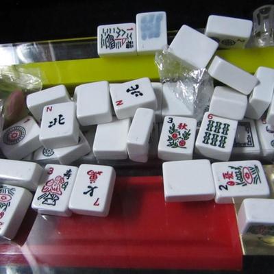 Mahjong Tile and Rack Set in Hard Case