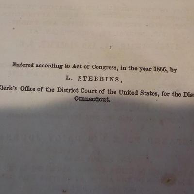 Real 1866 Civil War Book & Hat (repro) " Life and Death in Rebel Prisons". / est. $50 to $200.