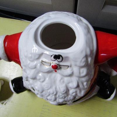 Whimsical Ceramic Santa Christmas Seasonal Teapot