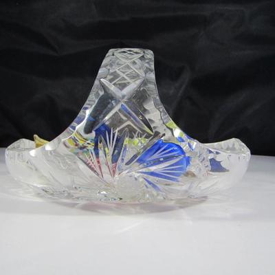 Crystal Glass Candy Dish with Glass Candies