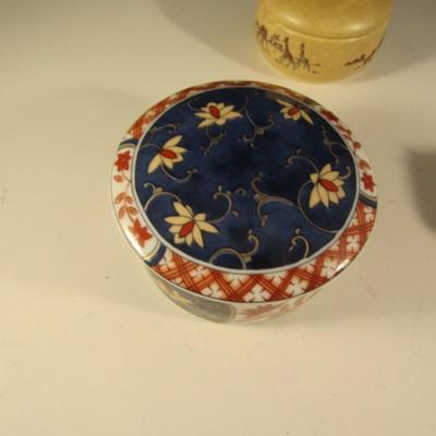 Set of Four Ceramic Trinket Boxes includes Blue Imari and Ayshford
