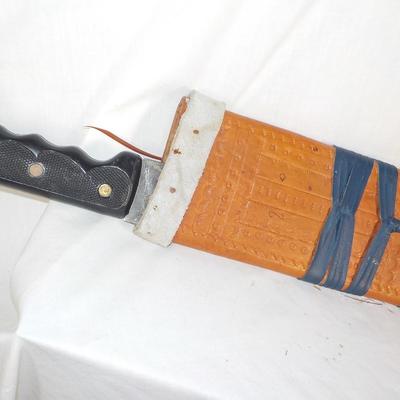 Machete and scabbard Brazil " Aguila Corneta ". 25in. est. $30 to $80.