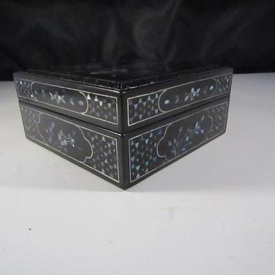 Pair of Decorative Trinket Boxes includes Mother of Pearl Inlay Box
