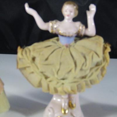 Set of Three Porcelain Lace Doll Figurines