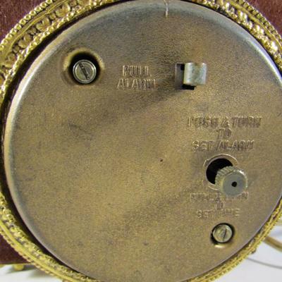 Vintage Ormolu Globe Vanity Wind-Up Alarm Clock