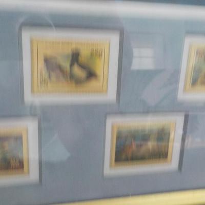 Super Print Of wild ducks "Midday Flight" by David Maass w/ stamps. est. $40 to $100.