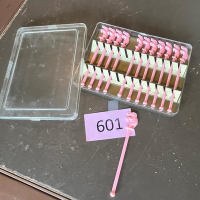 Original Boxed set of Pink Elephant Swizzle Sticks